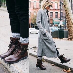 UGG Kesey Chestnut Lace Up Wool Lined Waterproof Boots Sz 7.5